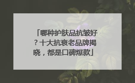 哪种护肤品抗皱好？十大抗衰老品牌揭晓，都是口碑爆款