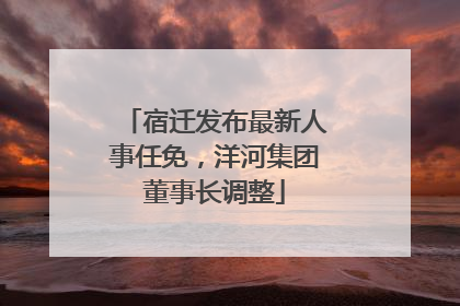 宿迁发布最新人事任免，洋河集团董事长调整