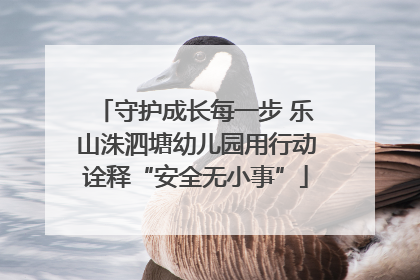守护成长每一步 乐山洙泗塘幼儿园用行动诠释“安全无小事”