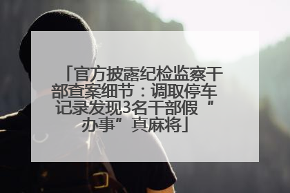 官方披露纪检监察干部查案细节：调取停车记录发现3名干部假“办事”真麻将