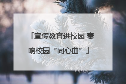 宣传教育进校园 奏响校园“同心曲”