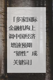 多家国际金融机构上调中国经济增速预期 “韧性”成关键词