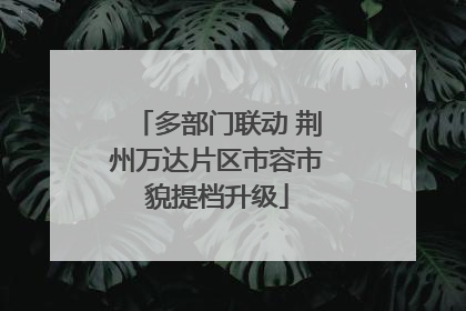 多部门联动 荆州万达片区市容市貌提档升级