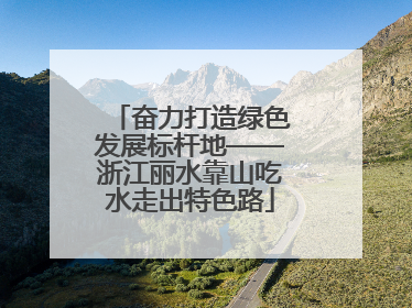 奋力打造绿色发展标杆地——浙江丽水靠山吃水走出特色路