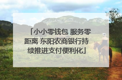 小小零钱包 服务零距离 东阳农商银行持续推进支付便利化