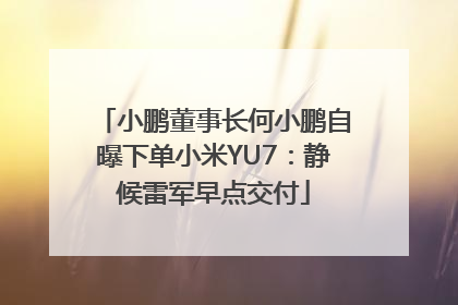 小鹏董事长何小鹏自曝下单小米YU7：静候雷军早点交付
