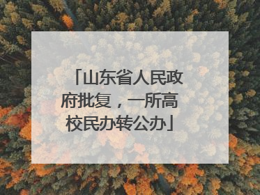 山东省人民政府批复，一所高校民办转公办