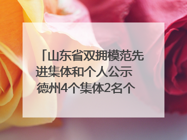 山东省双拥模范先进集体和个人公示 德州4个集体2名个人拟受表彰