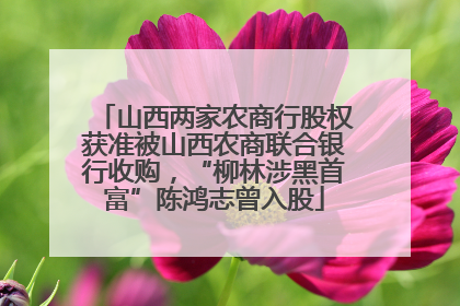 山西两家农商行股权获准被山西农商联合银行收购，“柳林涉黑首富”陈鸿志曾入股