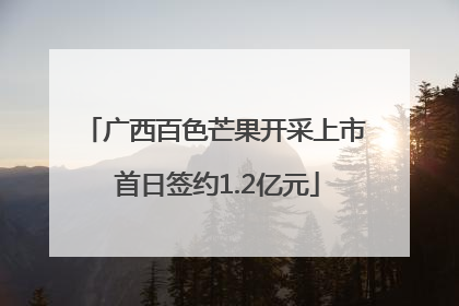 广西百色芒果开采上市 首日签约1.2亿元