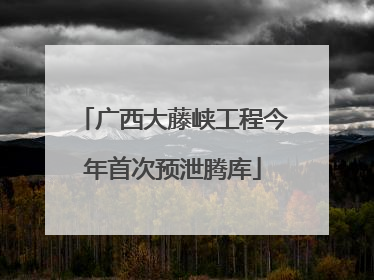广西大藤峡工程今年首次预泄腾库