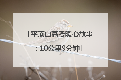 平顶山高考暖心故事：10公里9分钟
