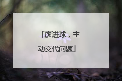 廖进球，主动交代问题