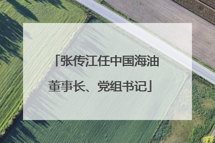 张传江任中国海油董事长、党组书记