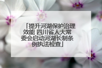 提升河湖保护治理效能 四川省人大常委会启动河湖长制条例执法检查