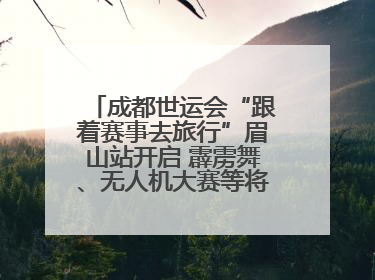 成都世运会“跟着赛事去旅行”眉山站开启 霹雳舞、无人机大赛等将一一登场