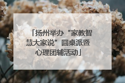 扬州举办“家教智慧大家说”圆桌派暨心理团辅活动