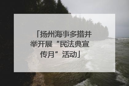 扬州海事多措并举开展“民法典宣传月”活动