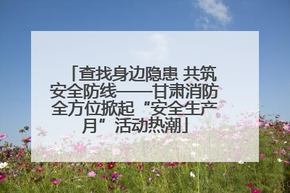 查找身边隐患 共筑安全防线——甘肃消防全方位掀起“安全生产月”活动热潮