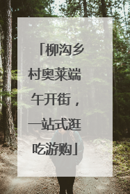 柳沟乡村奥莱端午开街，一站式逛吃游购