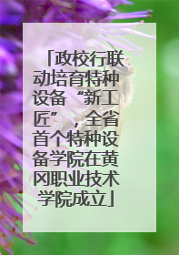 政校行联动培育特种设备“新工匠”，全省首个特种设备学院在黄冈职业技术学院成立