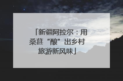 新疆阿拉尔：用桑葚“酿”出乡村旅游新风味
