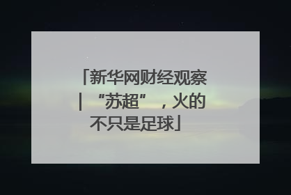 新华网财经观察｜“苏超”，火的不只是足球