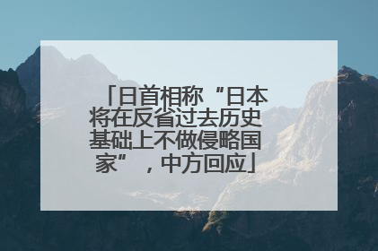 日首相称“日本将在反省过去历史基础上不做侵略国家”，中方回应