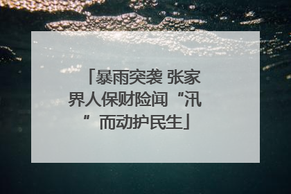 暴雨突袭 张家界人保财险闻“汛”而动护民生