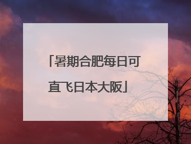 暑期合肥每日可直飞日本大阪