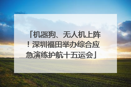 机器狗、无人机上阵！深圳福田举办综合应急演练护航十五运会