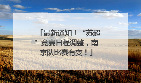 最新通知！“苏超”竞赛日程调整，南京队比赛有变！
