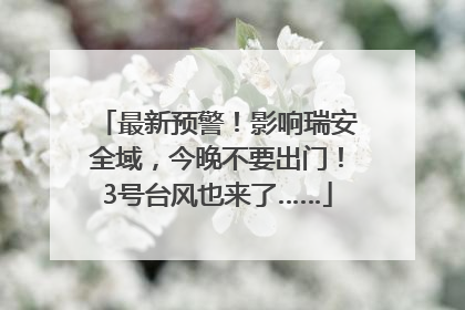最新预警！影响瑞安全域，今晚不要出门！3号台风也来了……