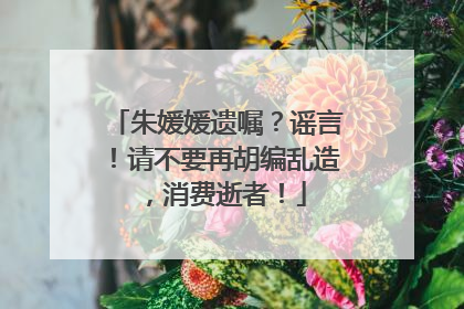 朱媛媛遗嘱？谣言！请不要再胡编乱造，消费逝者！