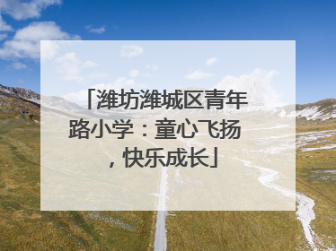 潍坊潍城区青年路小学：童心飞扬，快乐成长