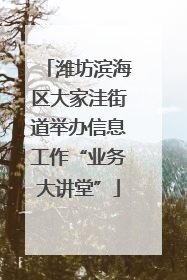 潍坊滨海区大家洼街道举办信息工作“业务大讲堂”