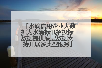 水滴信用企业大数据为水滴标讯招投标数据提供底层数据支持开展多类型服务