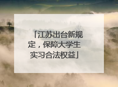 江苏出台新规定，保障大学生实习合法权益