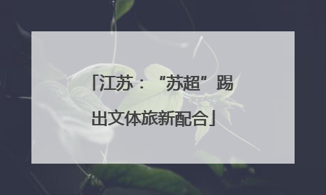 江苏：“苏超”踢出文体旅新配合
