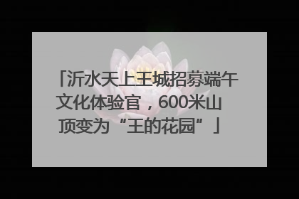 沂水天上王城招募端午文化体验官，600米山顶变为“王的花园”