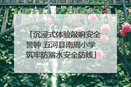 沉浸式体验敲响安全警钟 五河县南周小学筑牢防溺水安全防线