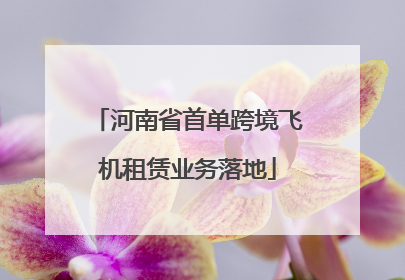 河南省首单跨境飞机租赁业务落地