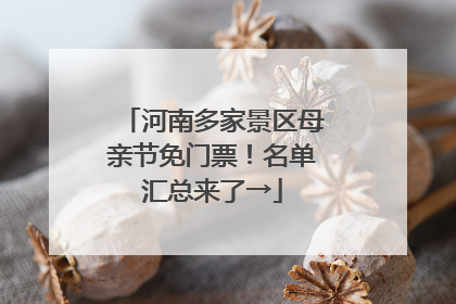 河南多家景区母亲节免门票！名单汇总来了→