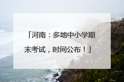 河南：多地中小学期末考试，时间公布！
