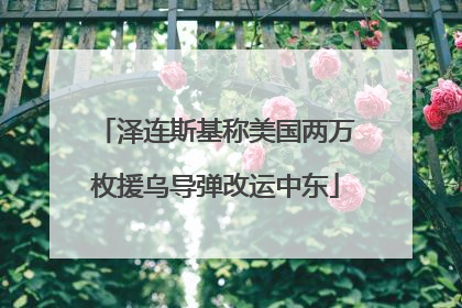 泽连斯基称美国两万枚援乌导弹改运中东