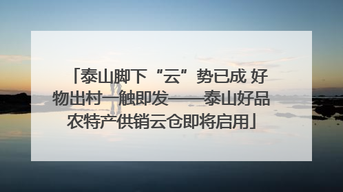 泰山脚下“云”势已成 好物出村一触即发——泰山好品农特产供销云仓即将启用