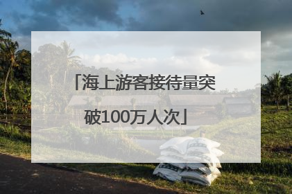海上游客接待量突破100万人次