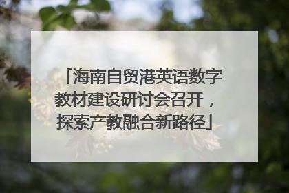 海南自贸港英语数字教材建设研讨会召开，探索产教融合新路径