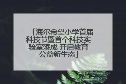 海尔希望小学首届科技节暨首个科技实验室落成 开启教育公益新生态