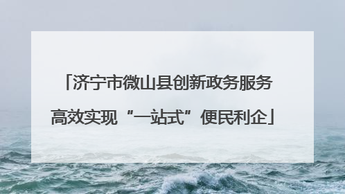 济宁市微山县创新政务服务 高效实现“一站式”便民利企